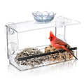 DY-SKTY Clear Acrylic Window Bird Feeder with Strong Suction Cups, Detachable Tray – Easy to Clean, Birds Viewing for Cats, Outdoor Wild Bird Watching Gift, Outside Garden Decor