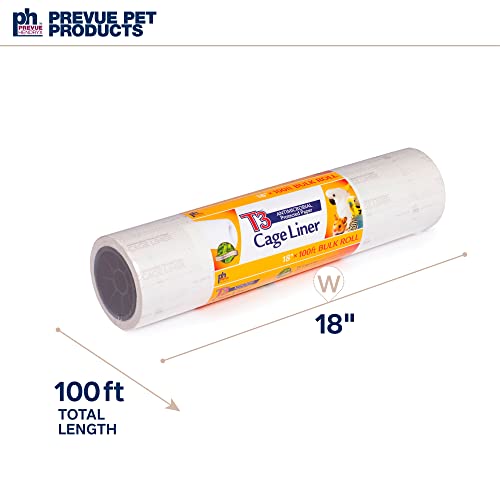 Prevue Pet Products T3 Cage Liner - Bird Cage Accessories, 100 ft Odor Absorbent Protection, Universal Liner for All Birds, Fits Small, Medium, and Large Enclosures, Simplifies Cleaning - Large Size - size: 18 in / 100 ft