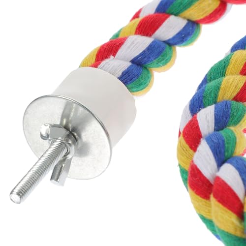 iplusmile 44 Inch Bird Perch, Cotton Rope Bird Toy for Large Parrots, African Greys, Cockatiels, Bendable Climbing Rope Perches for Cage Toy, 1.18" Extra Thick - size: 44" × 1.18"