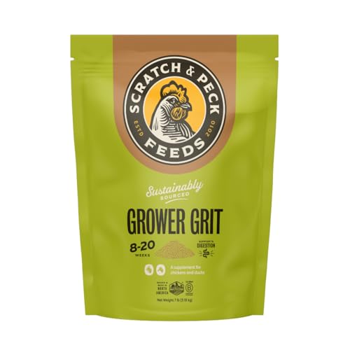 Scratch and Peck Feeds | Grower Grit for Chickens & Ducks | 7 lb Pouch | Essential Supplement for Healthy Digestion and Gizzard Health, All Natural, Sustainably Sourced - style: Grower Grit - 7-lbs