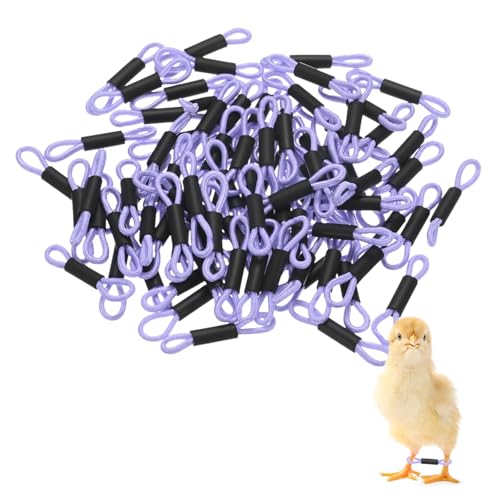 M METERXITY 100-Pack Adjustable Chick Leg Bands, 1.38" x 0.2" Polyester Chicken Leg Brace for Chicks/Ducks/Birds [Light Purple] Poultry Leg Bands - color: Light Purple