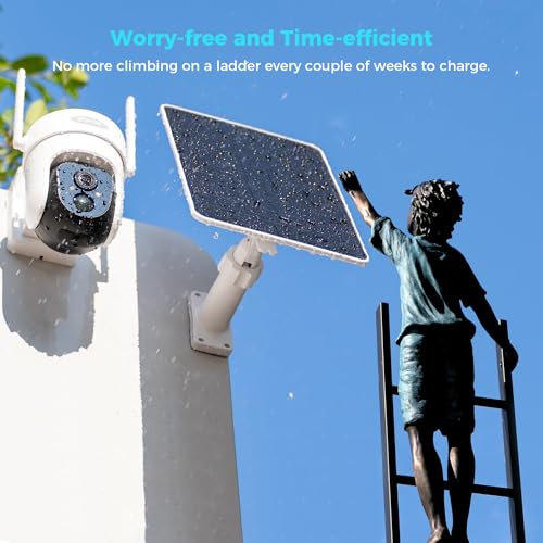 5V 8W Solar Panel for Security Camera, for Bird Feeder, 4G AOV Trail Cam, Ring Tapo Eufy Vicohome Eseecloud, Native USB-C, Micro-USB & DC 3.5mm*1.35mm, 23% Conversion, 9.8 Ft, 260 Days Care Plan - color: 1 Pack AOV USB-C & Micro_USB & DC 3.5mm*1.35mm