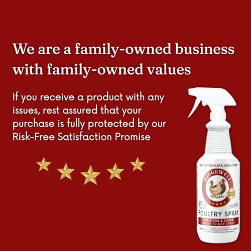 Poultry Chicken & Coop Spray 32 oz | Kills Mites, Fleas, Lice & Ticks | Clove & Cottonseed Essential Oils | Use on Chicks* & Laying Hens | No Egg Withdrawal | Made in USA