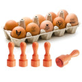 AHANDMAKER 5 Styles Small Wooden Rubber Egg Stamp Mini Butt Theme Stamp Unique Designs for Easter Egg Decoration DIY Making Scrapbooking Card Stamping Crafting - style: Animal