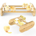 Bamboo Chick Perch with Mirror, 2 Pack | strong roosting bar for coop and brooder, training perch for large birds, hens, parrots, macaw, easy assemble&clean,fun toys
