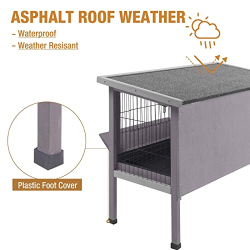 Rabbit Hutch Indoor Rabbit Cage with Metal Wire Pan,Outdoor Bunny cage with Pull Out Tray - size: 35.8"L x 18.1"W x 28.0"H