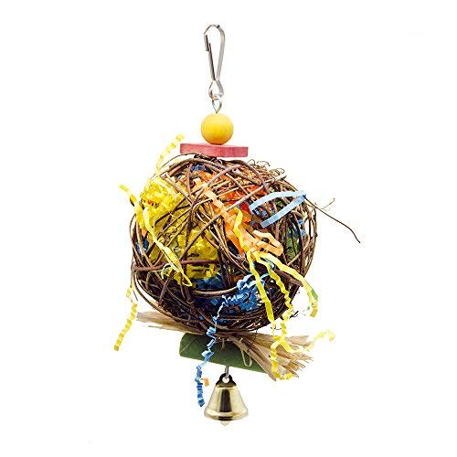 EBaokuup 2 Pack Bird Chewing Toys Foraging Shredder Parrot Cage Shredder Hanging Toy for Cockatiel Conure African Grey Amazon