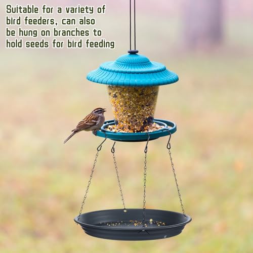 Briwooody 2 Sets 12.8'' Bird Seed Catcher Tray Platform Bird Feeder Large Hanging Tray Fits Most Feeders Catches Most Falling Seed and Husk Outdoor Yard Garden Backyard for Attracting Birds, Black - size: 12.8''