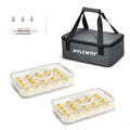 2 Pack Deviled Egg Containers with Lid, Durable Deviled Egg Platter, Fridge Portable Egg Tray with Lids for Party, Thickened Deviled Egg Carrier with Portable Insulated Bag and Piping Decorating Kit