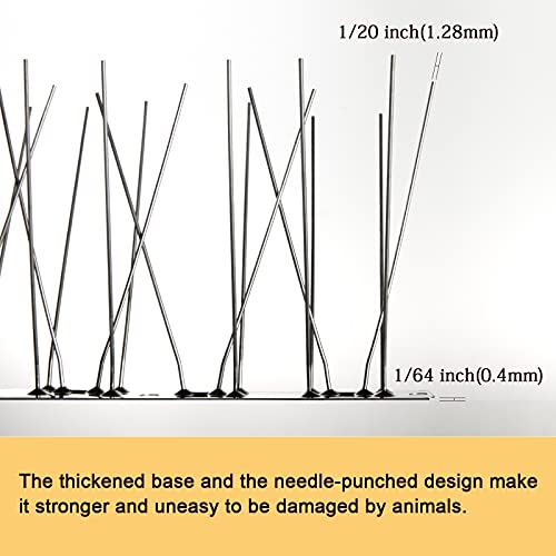 OFFO Bird Spikes with Stainless Steel Base, Durable Bird Spikes Arrow Pigeon Spikes Fence Kit for Keeping Small Bird, Crows and Woodpeckers Away, Covers 38.3 Feet(11.7m) - size: 38.3 Feet