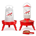 2-in-1 Chick Starter Set: Top Filling 0.4 Gal Feeder & Waterer Red | Chick Feeder and Waterer With Adjustable Legs, Anti-drown Design, Hanging Hooks & Scoop for Baby Chicks - size: 0.4Gal Feeder & 0.4Gal Waterer