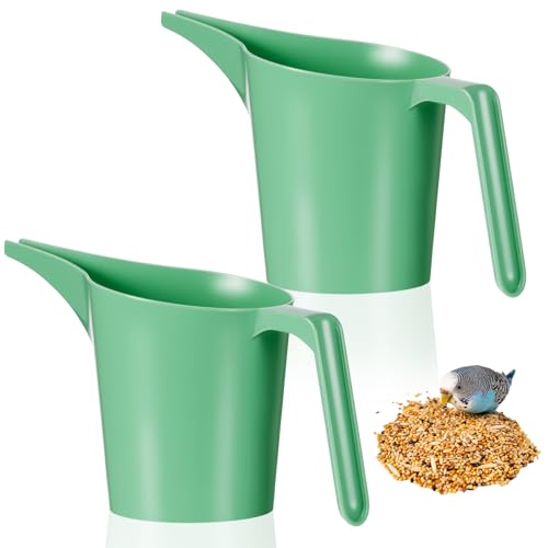 Relaxweex 2 Pcs Bird Seed Scoop, Pet Food Bird Seed Scoop Large Capacity Suitable Narrow Spout Suitable for Tube Feeders for Filling Avian Birds Feeders Small Animal Food(Green) - color: Green