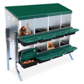 Garvee Chicken Nesting Boxes, 8 Hole Metal Chicken Laying Box with Removable Trays and Roll Out Egg Collection for Chicken Coop, with Metal Legs, Green - color: red, size: 8 Holes with Legs