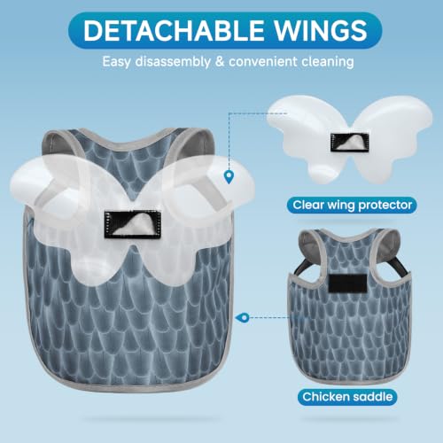MYWSN Chicken Saddle with Wing Protector - Chicken Aprons for Hen | Polyester lightweight chicken apron prevents feather pecking & scratches; adjustable hidden straps stay secure