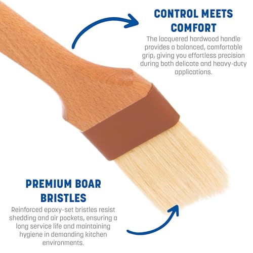 SPARTA Nylon Pastry Brush – 4037000 Pastry Brush for Baking Angled Boar Bristle Brush with Hardwood Handle and Epoxy-Set Bristles for Kitchens, Restaurants or Catering, Food Prep, 2in - size: 2" Wide Brush
