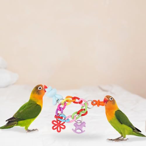 Hypeety Bird Parrot Foot Toy Chewing Swing Bite Toy Plastic Parrot Toys Bird Toys Macaw Toys for Lovebirds Conures Caiques Sun Parakeet Cockatiel Budgie - color: Plastic Swing
