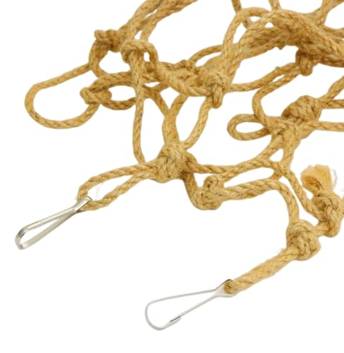 20"x16" Bird Climbing Rope Net, Parrot Swing Hammock for Cage | Bird-Safe Jute Rope, Non-Toxic, Hang-Ready, Tool-Free, For Parakeets to Macaws, Climb, Swing & Chew, Check Fit for Tiny Birds