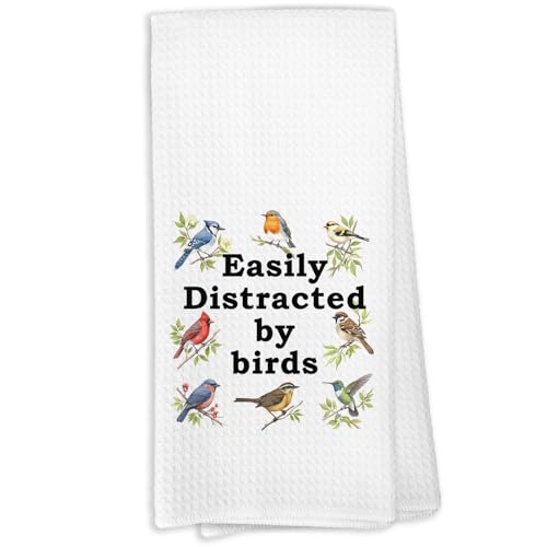 Easily Distracted by Birds Kitchen Towels, Bird Gifts for Bird Lovers Women, Birder Dish Towels for Kitchen,Birds Decorative Hand Towels for Bathroom Dish Cloths & Dish Towels - color: Color-15