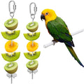 2 PCS Bird Cage Holder Bird Foraging Toys Fruit Birds Feeder | Stainless Steel Hanging Vegetable Fruit Feeder Parrot Fruit Vegetable Skewer for Parakeet Budgie Macaw