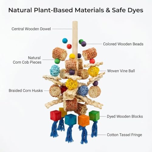 Parrot Chew Toys Bird Chew Toys Bird Toys with Natural Corn Cob for Small and Medium-Sized Macaws,African Grey,Cockatoos,Amazon Parrots,Parakeet,Cockatiel,Sun Conure, Lovebird - style: Style A