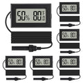 6Pcs Mini Digital Thermometer Hygrometer Gauge Indoor with Probe Sensor LCD Display Meter Temperature Humidity Fahrenheit Meter for Incubator Reptile Plant Tank Garden ℉ - size: 6 PCS