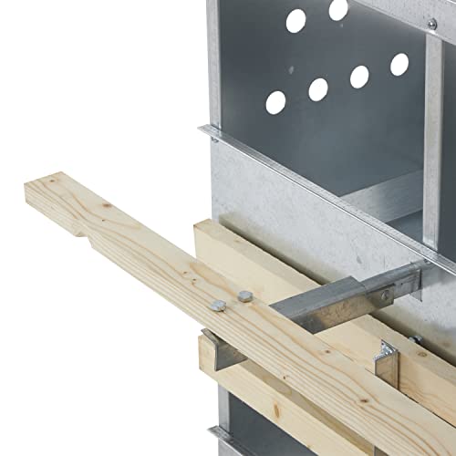 Brower 406B Galvanized Steel 6 Hole, 30 Bird Outdoor Poultry Nest Chicken Brooding Box with Hinged Folding Perches, Silver (2 Pack)