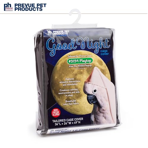 Prevue Pet Products Large Bird Cage Cover - 12505 Black 36" L x 24" W x 49" H - size: 36.0"L x 24.0"W x 49.0"H