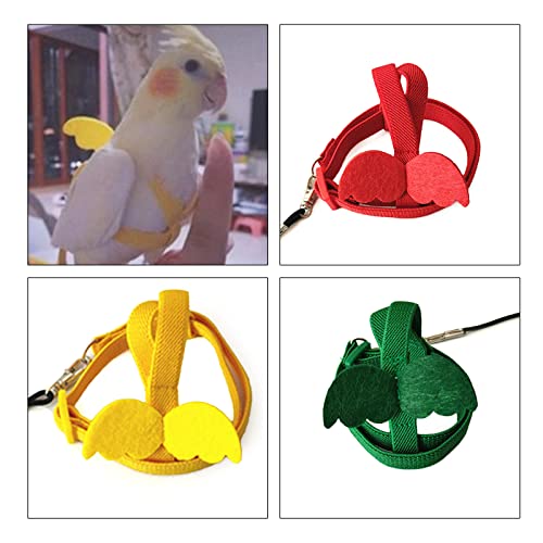 Bird Harness Leash Flight Training Vest Costume Clothes Lovebirds Cockatiel Conures Flying Clothing - color: Yellow, size: Small
