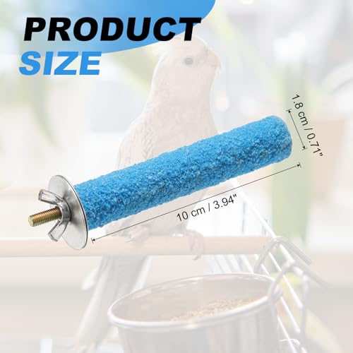 Bird Perch Stand, Colorful Paw Grinding Stick, Wood Rough-surfaced Perch Parrot Stand 10 x 1.8 Cm, (Blue, 2 Pcs), Intended for Home/Animal Parks/Pet Stores - color: Blue, size: 10 x 1.8 cm / 3.94 x 0.71 inch
