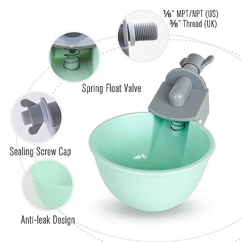 (8 Pack) Chicken Water Cups Feeder, Automatic Chicken Waterer, Anti-Leak System, Holds 50% More Water, Suitable for Chicks, Chicken, Duck, Quail, Turkey - size: 8