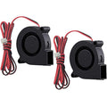 GDSTIME 5015 Blower Fan 12V 50mm x 15mm 2-Pin Dual Ball Bearing 2-Pack | Replacement for 3D Printer Part Cooling Fan, Audio Amplifier, Humidifier, 12 Volt DC Brushless, Long Wires (3.3 FT/1 m) - size: 50mm x 15mm