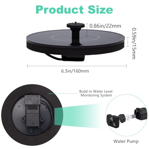 Solar Fountain, Floating Solar Water Pump for Bird Bath | 1.5W Water Fountain, No Battery or Electricity Needed, Easy to Use for Garden, Pond, Patio, Outdoor Decor - color: Floating Solar Fountain Pump