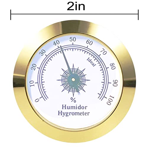 Cigar Hygrometer - High Precision Adjustable 2 Inch Hygrometer Thermometer for Cigar Humidor | Cabinet | Jars | Guitar