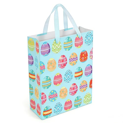 STPIYFZU 13" Large Easter Gift Bags with Handles, Egg Design Reusable Paper Easter Bag for Egg Hunts Kids Party Supplies, Gift Wrapping - color: 1 PCS Egg bags