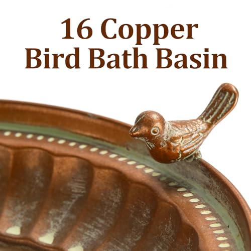 16" Hanging Bird Bath for Outdoors, Metal Bird Bath Bowl | sutible for Garden, Backyard, Patio Decoration