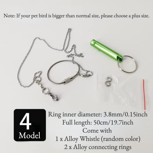 Bird Foot Chain Flying Stainless Steel Training Rope Outdoor Parrot Ankle Foot Ring Accessories Bird Harness Leash Prevent Escaping (Model4) - size: Model4