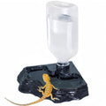 Lizard Bearded Dragon Water Bowl Dish Automatic Dispenser,17oz,Black | 17oz Terrarium Tank Reptile Food Bowl,Water Feeder Automatic Dispenser Feeding,Geckos Lizards Turtle Bearded Dragons - color: Black