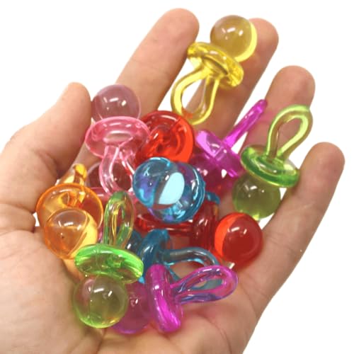 Bonka Bird Toys 1694 pk24 Colorful Acrylic Pacifier Parrot Budgie Lovebirds Cockatiel Foot Beak - size: Pack of 24