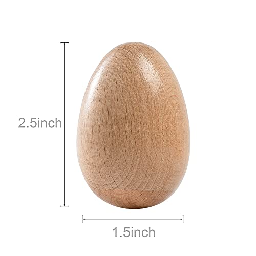 Musfunny Maracas Egg Shakers Musical Instruments, 4pcs Wood Hand Percussion | Music Shakers Instrument for Adult Musical Education Classroom Party Prizes (Natural Wood) - color: Natural Wood