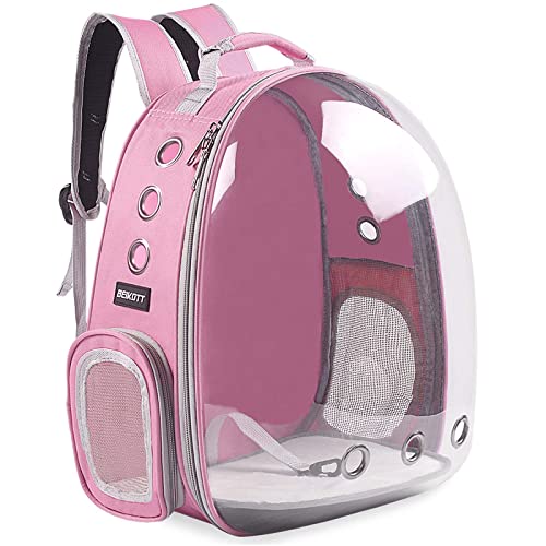 Cat Backpack Carrier, Pet Backpack, Breathable Cat Dog Space Capsule Backpack, Airline-Approved for Small Cats Dogs Birds Bunny Travel Hiking | Breathable Airline-Approved, Full Transparent Dome, Padded Backpack Straps for Walking, Driving, Vet Visits, Ou
