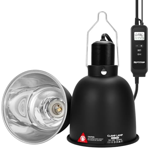 5.5" Reptile Heat Lamp Fixture with PID Dimming Thermostat, Independent Day Night Temperature Control, MAX 100W (Bulb Not Included) - size: 5.5 INCH