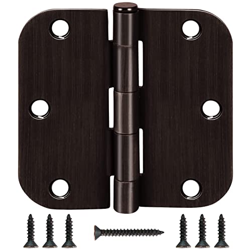 TDCHINGES Residential Oil Rubbed Bronze Door Hinges 3.5 Inch X 3 1/2" 5/8" | 18 Pack Round No Squeak Exterior Interior Standard Bifold Hollow Core Wooden Doors Office Bedroom Study Rental Home Hardware - color: Oil Rubbed Bronze, size: 18 Pack--no squeak