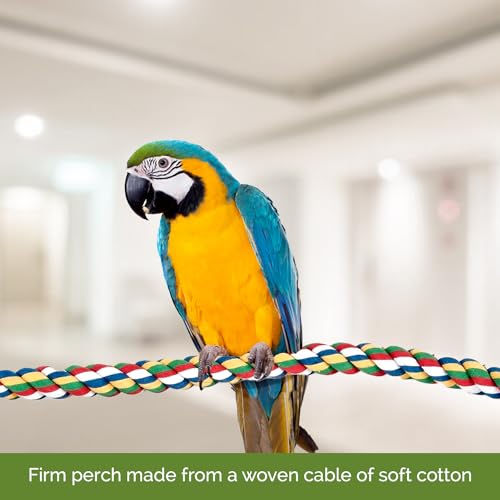 JW Pet Comfy Perch For Birds Flexible Multi-color Rope, Medium - 32" Length - size: Medium, style: 32"