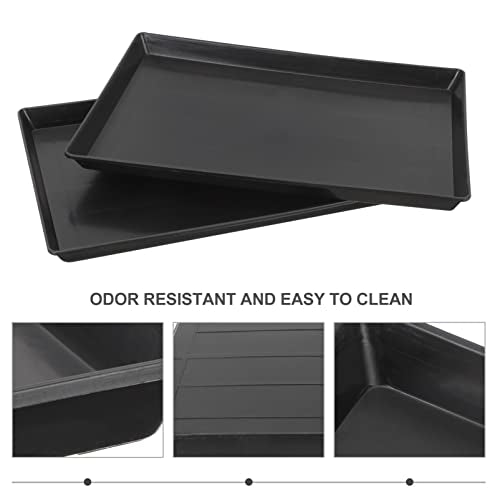 Ipetboom Dog Crate Tray Replacement 2 Pcs Dog Crate Pans Replacement Tray Plastic Bottom Kennel for Pet Cages s Kennels s Cat Rabbit Black Large - size: 44x29cm