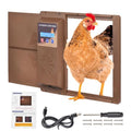 Programmable Chicken Automatic Door with Timer and LCD Display Double Power Supply(USB Charging/Battery Holder) Chicken Coop Door Anti-Pinch Protection for Poultry Coffee