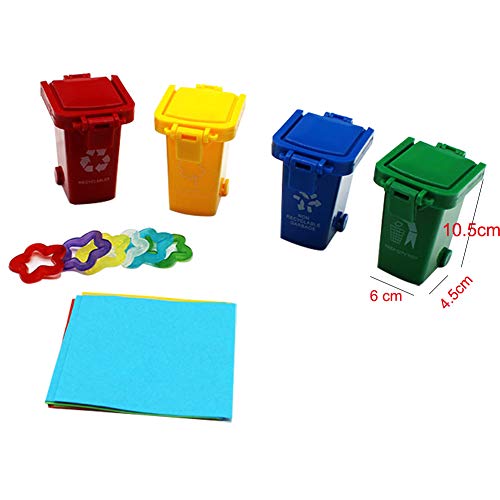 QBLEEV Conure Learning Toys, Color Sorting Bin Teaching Tool Box Bird Toys | Trick prop training education interactive parrot toy, activity trick fun enrichment trash can for cockatiel quaker lovebirds