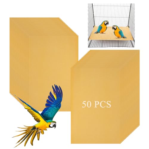 50 PCS Gravel Liner Paper for Bird Cage 11 x 17 Inch Bird Cage Paper Liners Gravel Liner Paper Birdcage Paper Cage Liner for Birdcage Parrots Cockatiels - size: 11 x 17 inch