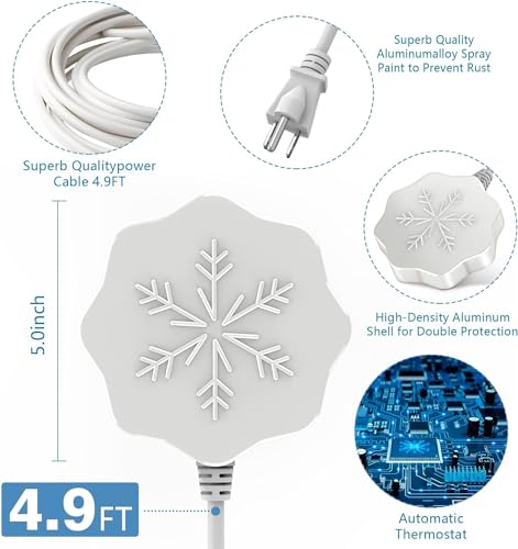 Bird Bath Heater for Outdoors in Winter, 80W Thermostatic Controlled Auto Shut Off Birdbaths Deicer, Winter Water Heated De-icer for Livestock and Poultry in Farm and Yard (2PCS) - style: 2PCS