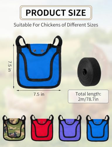 4Pcs Chicken Saddles for Hens with Anti-Drop Strap Hen Apron Back Protector | Poultry Flock Armor Clothes for Protection, Adjustable Touch Fastener for Feather Fixer