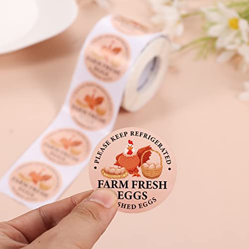 2 inch Farm Fresh Eggs Carton Labels, Colorful Round Farm Fresh Stickers Egg Carton Stickers, Farm Fresh Egg Labels Egg Packaging Stickers for Chicken Eggs Carton Labels (500pcs)